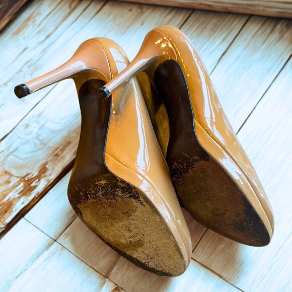 Stuart Weitzman Womens Nude Patent Leather High Heel Pumps Size 10 - Picture 5 of 5